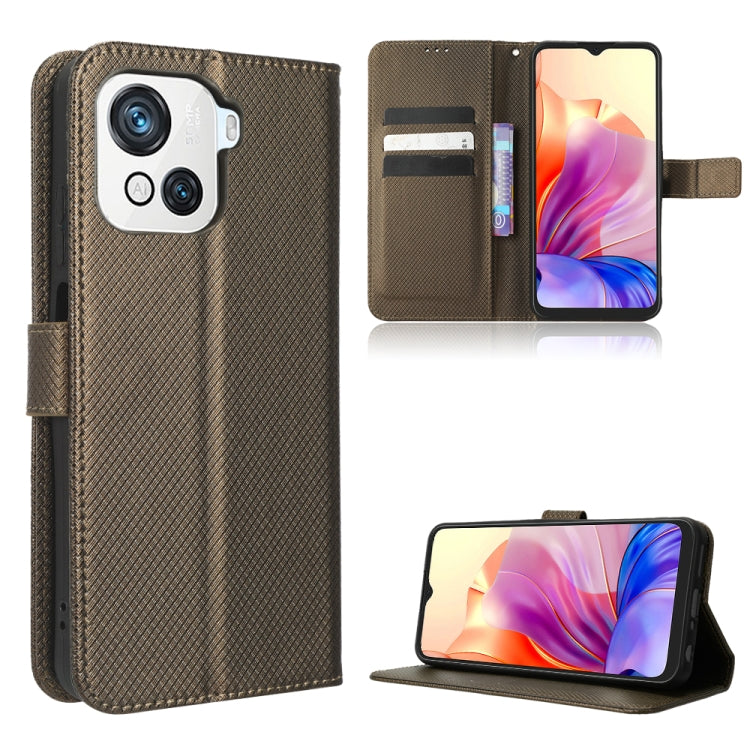 For Blackview OSCAL C80 Diamond Texture Leather Phone Case(Brown) - More Brand by buy2fix | Online Shopping UK | buy2fix