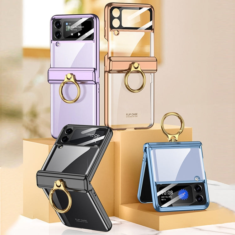 For Samsung Galaxy Z Flip4 GKK Magnetic Folding Phantom Rotary Phone Case with Ring Holder(Gold) - Galaxy Z Flip4 5G Cases by GKK | Online Shopping UK | buy2fix