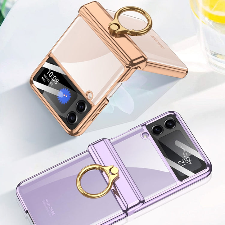 For Samsung Galaxy Z Flip4 GKK Magnetic Folding Phantom Rotary Phone Case with Ring Holder(Gold) - Galaxy Z Flip4 5G Cases by GKK | Online Shopping UK | buy2fix