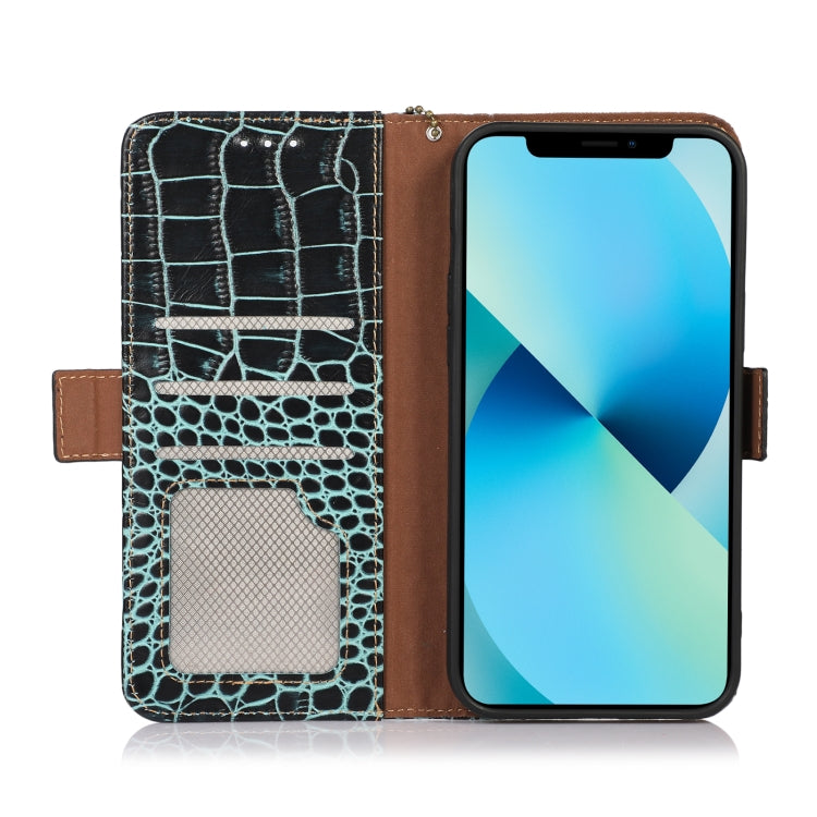 For Samsung Galaxy A14 5G Crocodile Top Layer Cowhide Leather Phone Case(Green) - Galaxy Phone Cases by buy2fix | Online Shopping UK | buy2fix