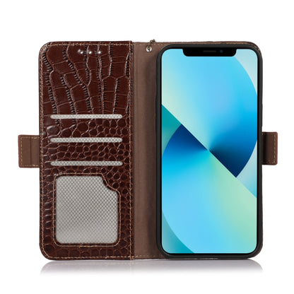 For Samsung Galaxy A14 5G Crocodile Top Layer Cowhide Leather Phone Case(Brown) - Galaxy Phone Cases by buy2fix | Online Shopping UK | buy2fix