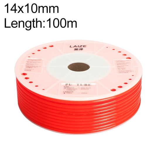 LAIZE Pneumatic Compressor Air Flexible PU Tube, Specification:14x10mm, 100m(Red) - PU Air Pipe by LAIZE | Online Shopping UK | buy2fix