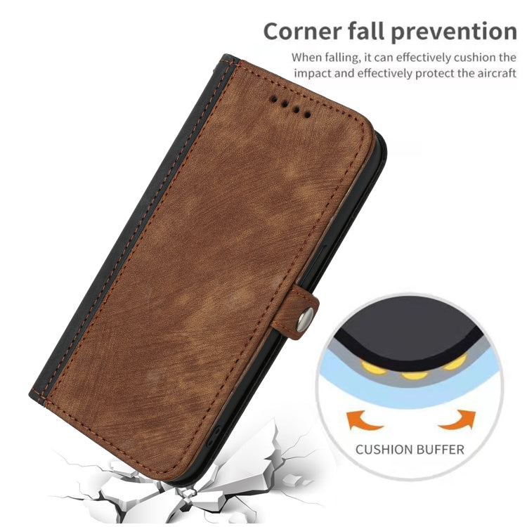 For Samsung Galaxy A22 5G Side Buckle Double Fold Hand Strap Leather Phone Case(Brown) - Galaxy Phone Cases by buy2fix | Online Shopping UK | buy2fix