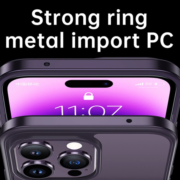 For iPhone 14 Pro Max SULADA Metal Frame + Nano Glass + TPU Phone Case(Dark Purple) - iPhone 14 Pro Max Cases by SULADA | Online Shopping UK | buy2fix