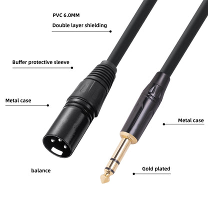 TC145BK19 6.35mm 1/4 inch TRS Male to XLR 3pin Male Audio Cable, Length:1.8m - Consumer Electronics by buy2fix | Online Shopping UK | buy2fix