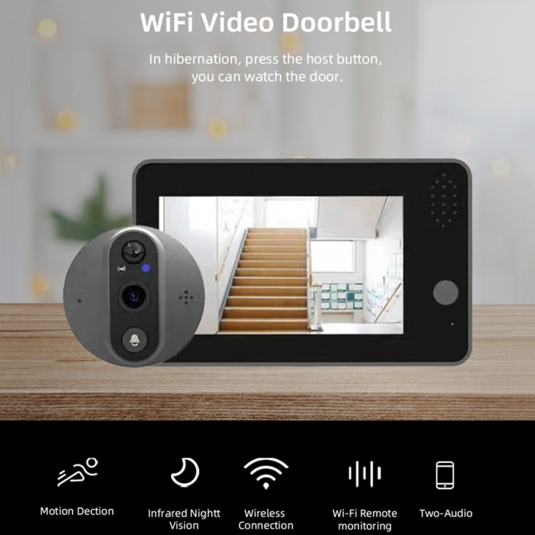 SY-38 4.3 inch WIFI Doorbell Viewer Support Night Vision & Motion Detection & Remote Voice - Security by buy2fix | Online Shopping UK | buy2fix