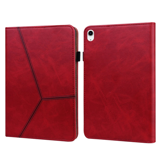 For iPad 10th Gen 10.9 2022 Solid Color Embossed Striped Leather Tablet Case(Red) - iPad 10th Gen 10.9 Cases by buy2fix | Online Shopping UK | buy2fix
