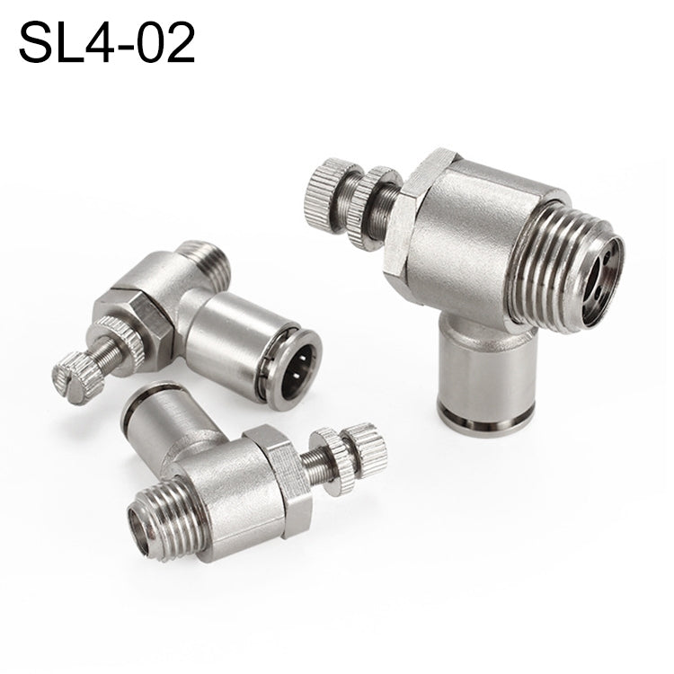 SL4-02 LAIZE Nickel Plated Copper Male Thread Throttle Valve Pneumatic Connector -  by LAIZE | Online Shopping UK | buy2fix