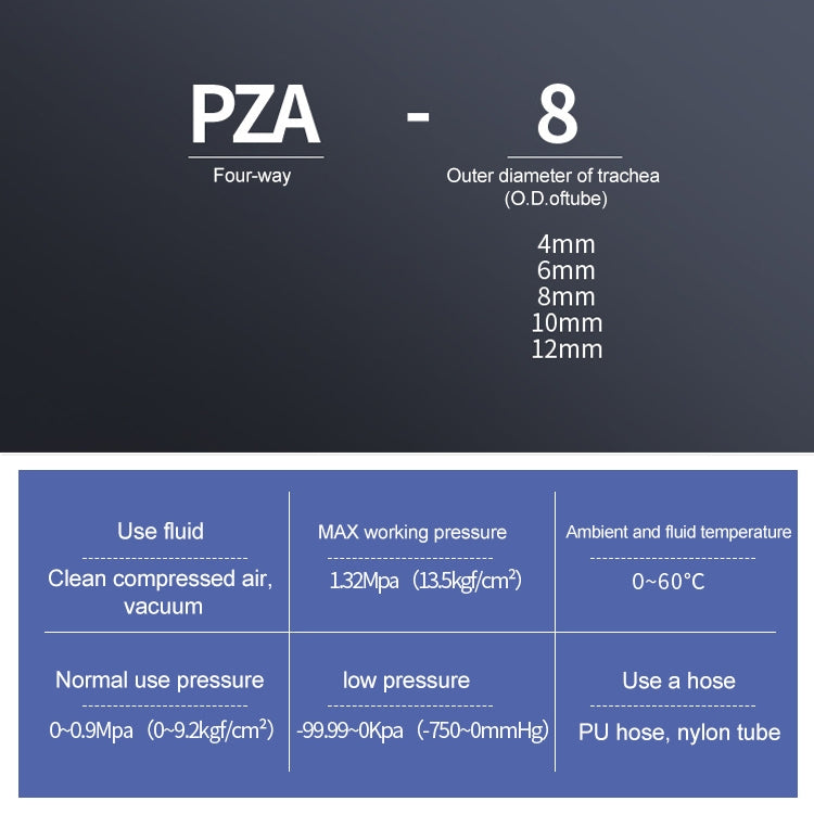 PZA-4 LAIZE 10pcs Plastic PZA Four-way Pneumatic Quick Fitting Connector -  by LAIZE | Online Shopping UK | buy2fix