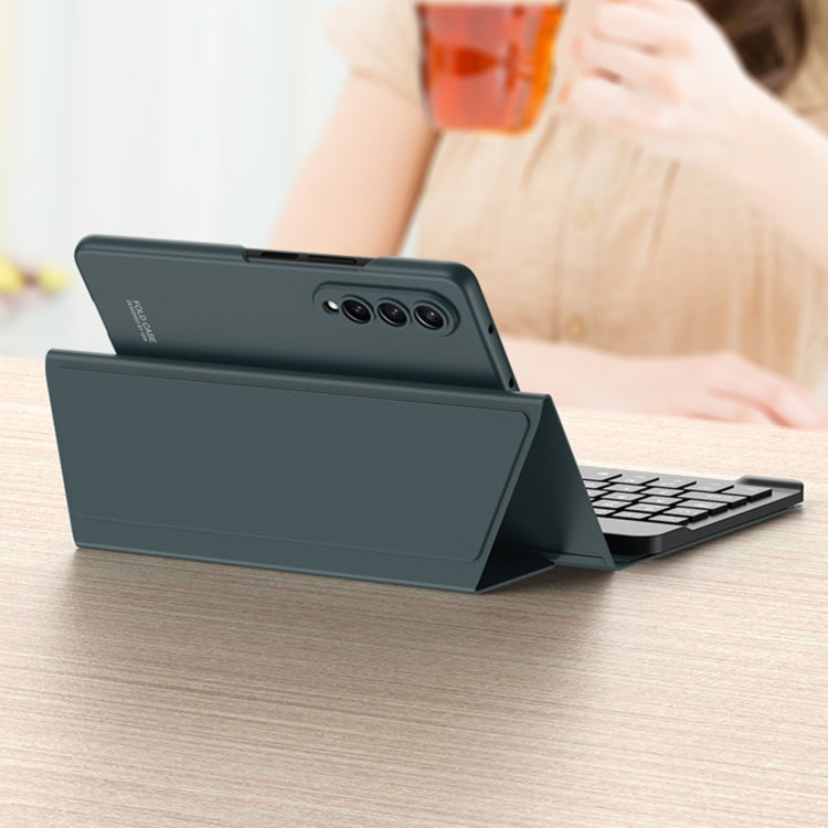 For Samsung Galaxy Z Fold3 5G GKK Magnetic Folding Bluetooth Keyboard Leather Case with Pen + Phone Case(Carbon Fibre Black) - Samsung Keyboard by GKK | Online Shopping UK | buy2fix