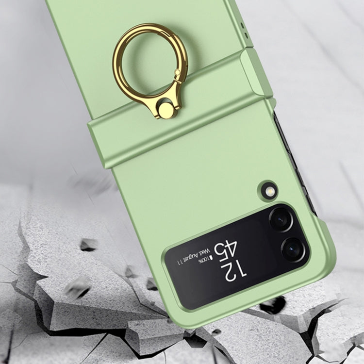 For Samsung Galaxy Z Flip4 GKK Ultrathin Hinge Full Coverage Phone Case with Ring Holder(Green) - Galaxy Z Flip4 5G Cases by GKK | Online Shopping UK | buy2fix