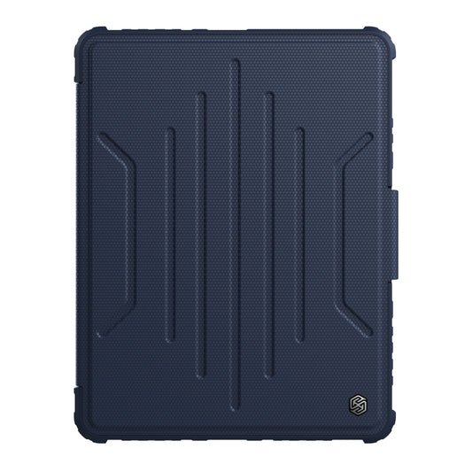 For iPad 10.2 2019 / 2020 / 2021 Nillkin Bumper Snapsafe Multifunctional Leather Tablet Case with Pen Slot(Blue) - iPad 10.2 Cases by NILLKIN | Online Shopping UK | buy2fix