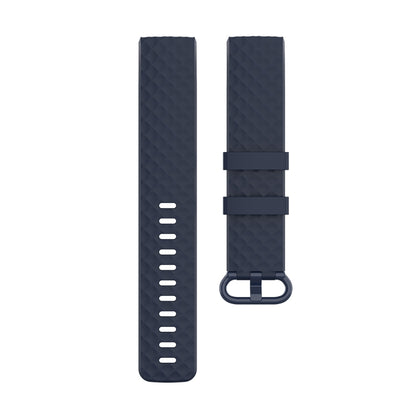 Color Buckle TPU Wrist Strap Watch Band for Fitbit Charge 4 / Charge 3 / Charge 3 SE, Size: L(Navy Blue) - Smart Wear by buy2fix | Online Shopping UK | buy2fix