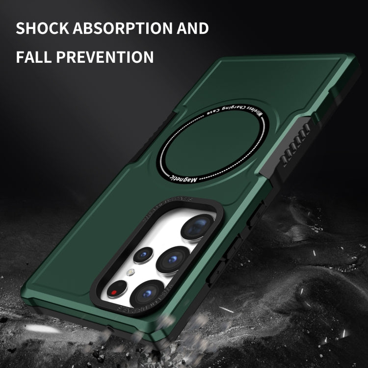 For Samsung Galaxy S23 Ultra 5G MagSafe Shockproof Armor Phone Case(Dark Green) - Galaxy S23 Ultra 5G Cases by buy2fix | Online Shopping UK | buy2fix