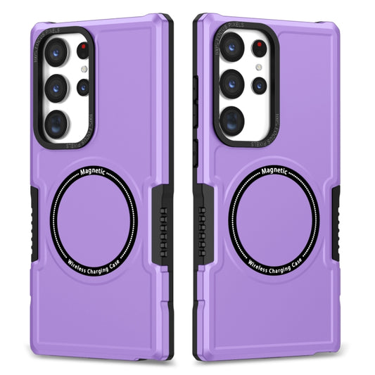 For Samsung Galaxy S23 Ultra 5G MagSafe Shockproof Armor Phone Case(Purple) - Galaxy S23 Ultra 5G Cases by buy2fix | Online Shopping UK | buy2fix