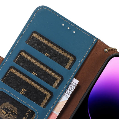 For Samsung Galaxy S22+ 5G Genuine Leather Magnetic RFID Leather Phone Case(Blue) - Galaxy S22+ 5G Cases by buy2fix | Online Shopping UK | buy2fix