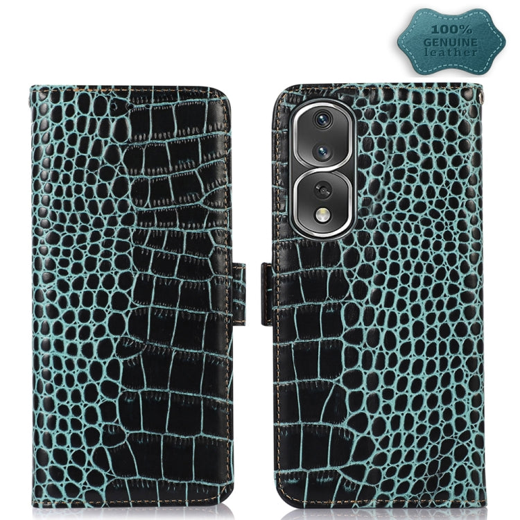 For Honor 80 Pro Crocodile Top Layer Cowhide Leather Phone Case(Green) - Honor Cases by buy2fix | Online Shopping UK | buy2fix