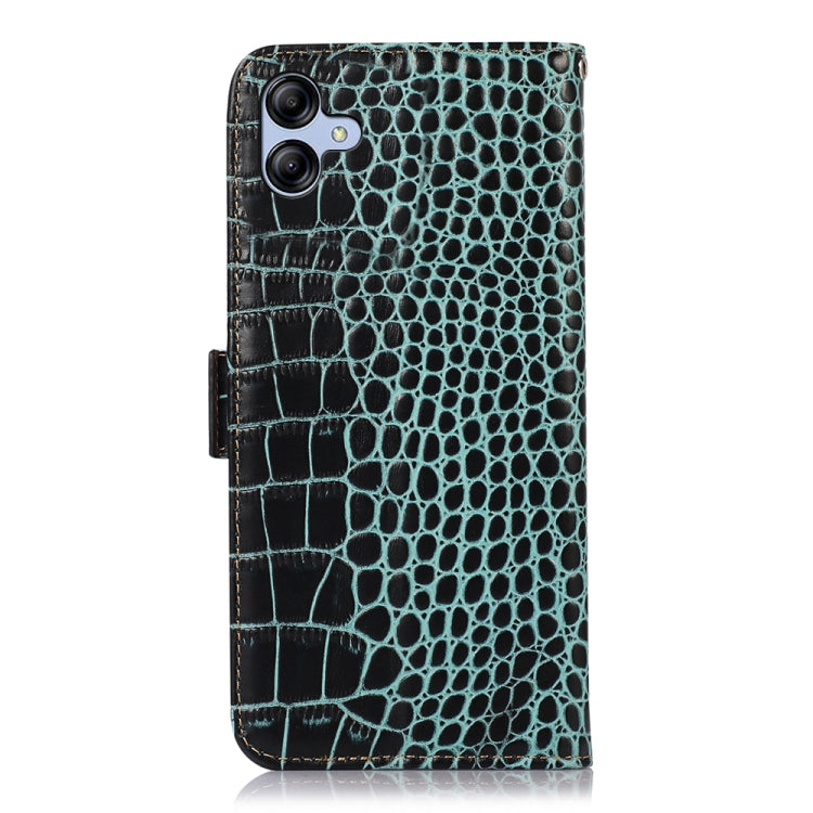 For Samsung Galaxy A04e Crocodile Top Layer Cowhide Leather Phone Case(Green) - Galaxy Phone Cases by buy2fix | Online Shopping UK | buy2fix