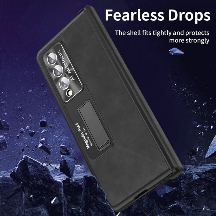 For Samsung Galaxy Z Fold3 5G Napa Texture All-inclusive Phone Case(Black) - Galaxy Phone Cases by buy2fix | Online Shopping UK | buy2fix