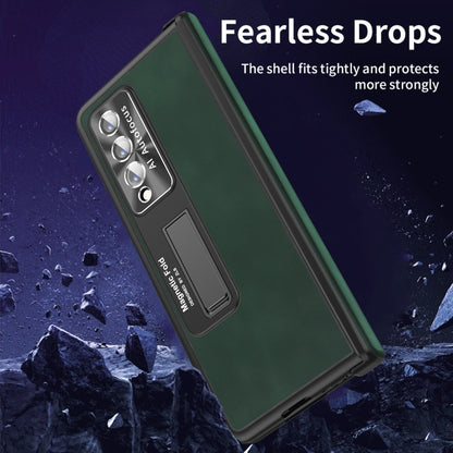 For Samsung Galaxy Z Fold3 5G Napa Texture All-inclusive Phone Case(Green) - Galaxy Phone Cases by buy2fix | Online Shopping UK | buy2fix