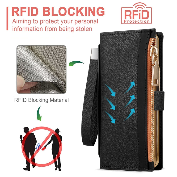For Samsung Galaxy Z Fold4 Celebrity Series RFID Anti-theft Brush Phone Leather Case with Pen Slot(Brown) - Galaxy Z Fold4 5G Cases by buy2fix | Online Shopping UK | buy2fix