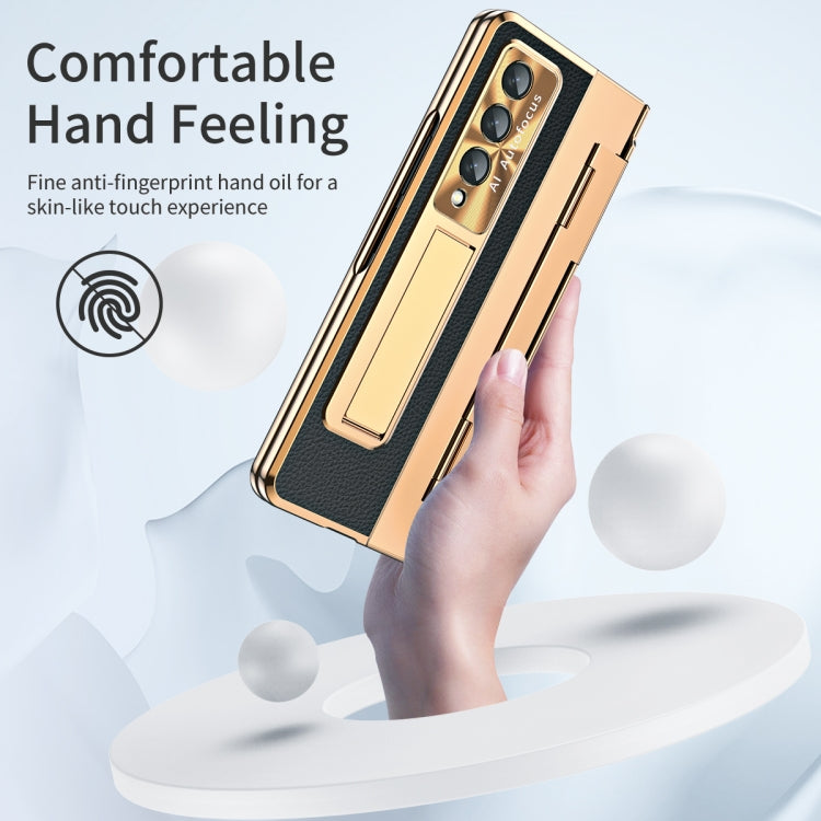 For Samsung Galaxy Z Fold4 Integrated Full Coverage Phone Case with Hinge(Gold+Black) - Galaxy Z Fold4 5G Cases by buy2fix | Online Shopping UK | buy2fix