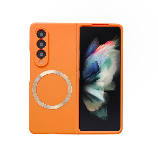 For Samsung Galaxy Z Fold4 Skin Feel MagSafe Magnetic Phone Case(Orange) - Galaxy Z Fold4 5G Cases by buy2fix | Online Shopping UK | buy2fix