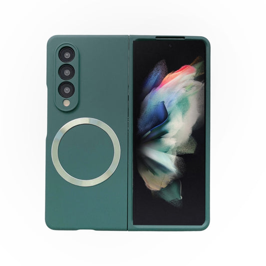 For Samsung Galaxy Z Fold4 Skin Feel MagSafe Magnetic Phone Case(Dark Green) - Galaxy Z Fold4 5G Cases by buy2fix | Online Shopping UK | buy2fix