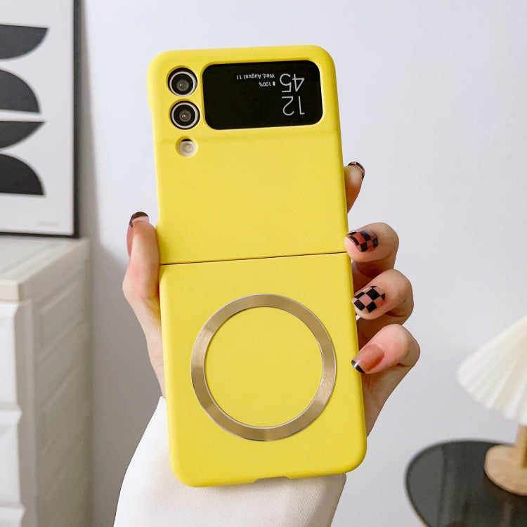 For Samsung Galaxy Z Flip4 Skin Feel MagSafe Magnetic Phone Case(Yellow) - Galaxy Z Flip4 5G Cases by buy2fix | Online Shopping UK | buy2fix