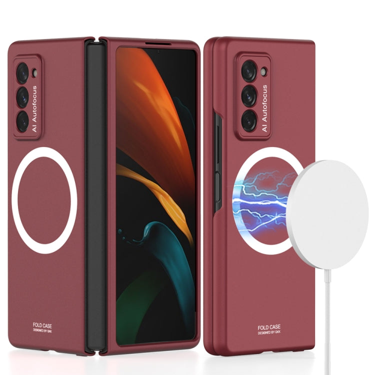 For Samsung Galaxy Z Fold2 5G GKK Ultrathin MagSafe Full Coverage Shockproof Protective Phone Case(Wine Red) - Galaxy Phone Cases by GKK | Online Shopping UK | buy2fix