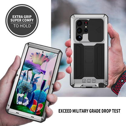 For Samsung Galaxy S23 Ultra 5G R-JUST Sliding Camera Design Life Waterproof Dustproof Shockproof Phone Case(Silver) - Galaxy S23 Ultra 5G Cases by R-JUST | Online Shopping UK | buy2fix