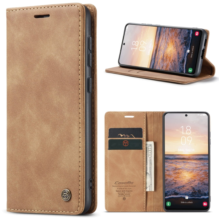For Samsung Galaxy S23 5G CaseMe 013 Multifunctional Horizontal Flip Leather Phone Case(Brown) - Galaxy S23 5G Cases by CaseMe | Online Shopping UK | buy2fix
