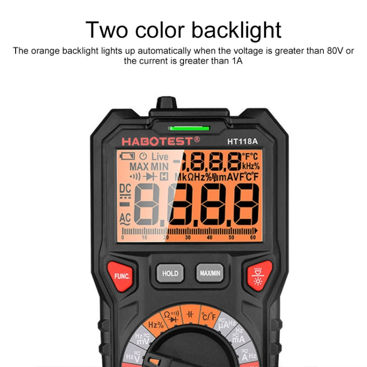 HABOTEST HT118A Handheld Double Backlight High-precision Automatic Digital Multimeter - Digital Multimeter by HABOTEST | Online Shopping UK | buy2fix