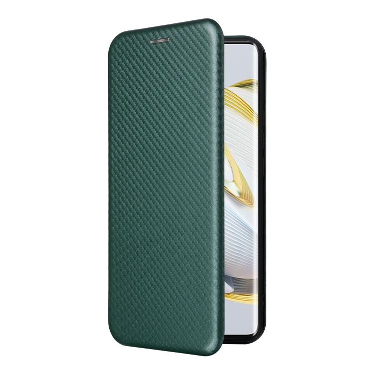 For Huawei nova 10 Carbon Fiber Texture Flip Leather Phone Case(Green) - Huawei Cases by buy2fix | Online Shopping UK | buy2fix