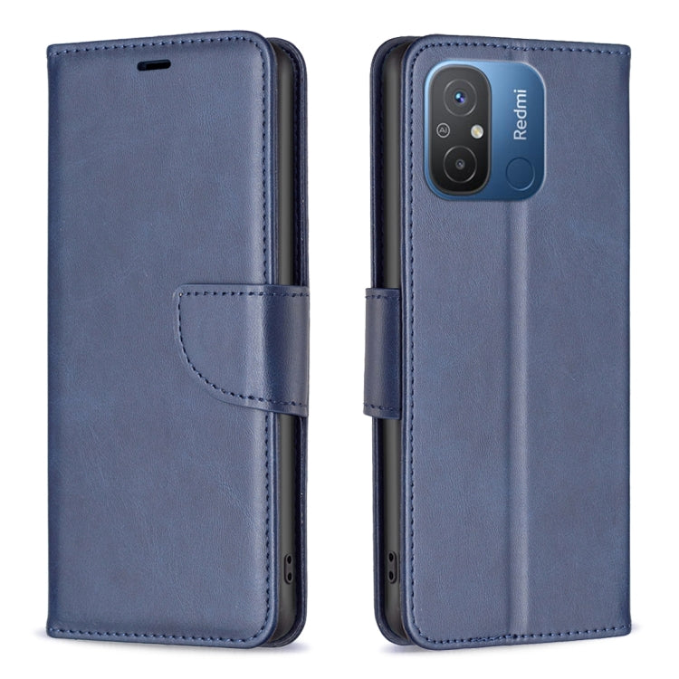 For Xiaomi Redmi 12C Lambskin Texture Leather Phone Case(Blue) - Xiaomi Cases by buy2fix | Online Shopping UK | buy2fix
