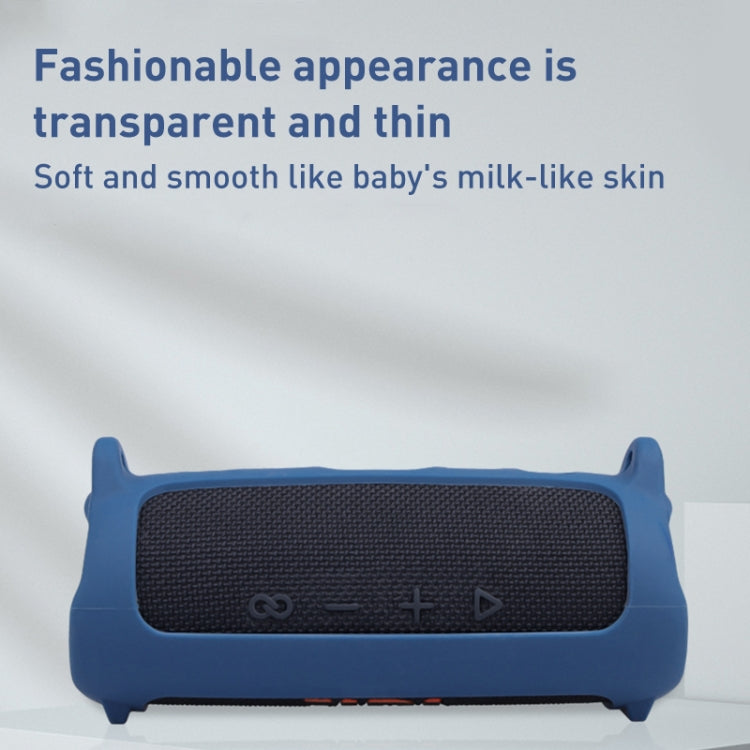 For JBL Flip 6 Bluetooth Speaker Portable Silicone Case with Shoulder Strap(Blue) - Protective Case by buy2fix | Online Shopping UK | buy2fix