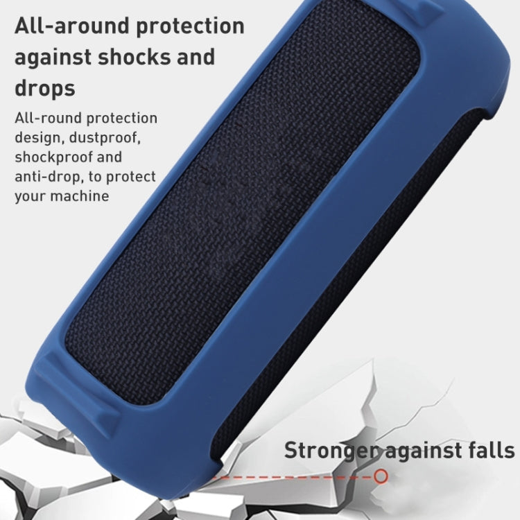 For JBL Flip 6 Bluetooth Speaker Portable Silicone Case with Shoulder Strap(Blue) - Protective Case by buy2fix | Online Shopping UK | buy2fix