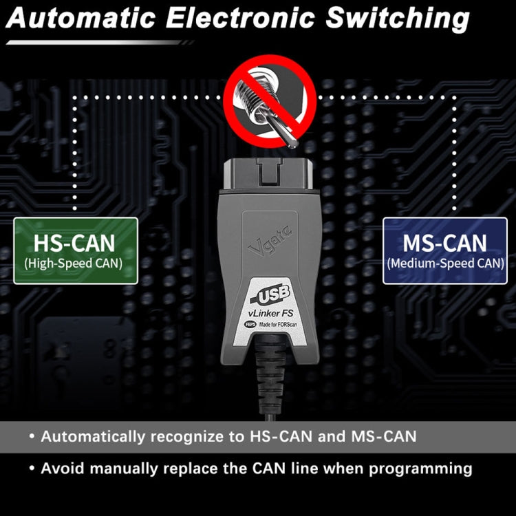 Vgate Vlinker FS ELM327 USB OBD2 Car Diagnostic Tool - In Car by Vgate | Online Shopping UK | buy2fix