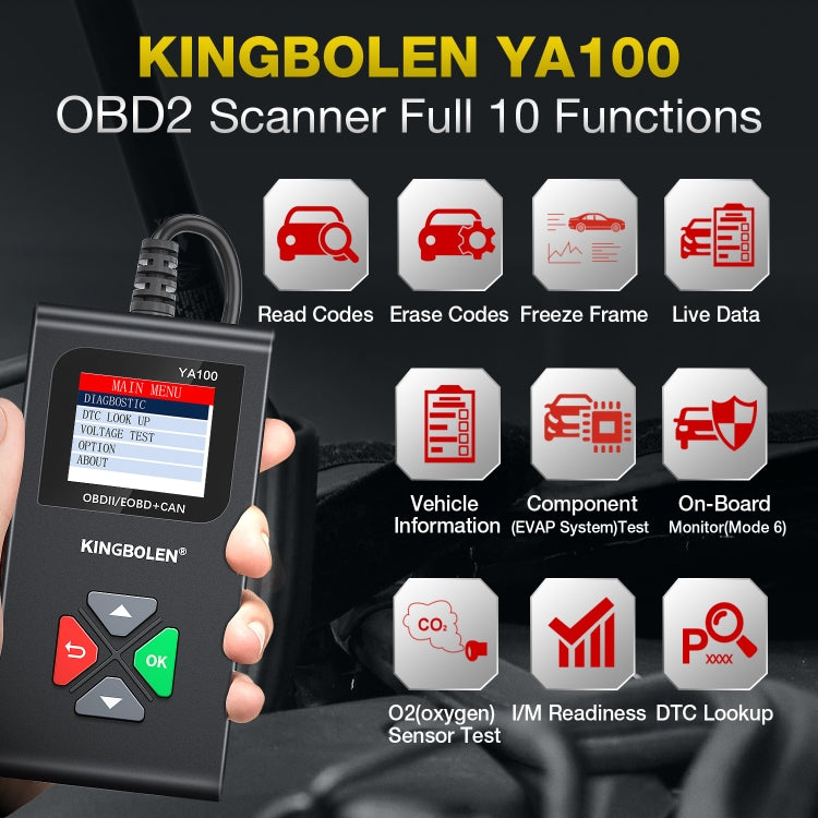 KINGBOLEN YA100 OBD2 Car Engine Fault Diagnosis Tool - In Car by buy2fix | Online Shopping UK | buy2fix
