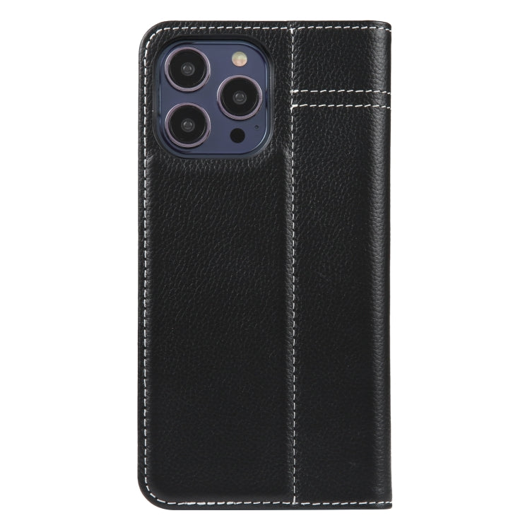 For iPhone 13 Pro Max GEBEI Top-grain Horizontal Flip Leather Phone Case(Black) - iPhone 13 Pro Max Cases by GEBEI | Online Shopping UK | buy2fix