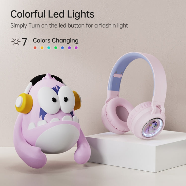 Q1 Headphones Monster Kids Over-Ear Bluetooth Earphones(Pink) - Apple Accessories by buy2fix | Online Shopping UK | buy2fix