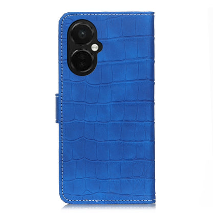 For OnePlus Nord CE 3 Lite Magnetic Crocodile Texture Leather Phone Case(Blue) - OnePlus Cases by buy2fix | Online Shopping UK | buy2fix