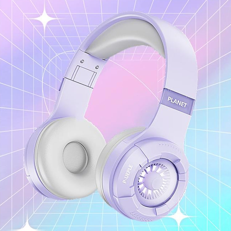 KE25 RGB Light Wireless Stereo Music Bluetooth Headset(Purple) - Apple Accessories by buy2fix | Online Shopping UK | buy2fix