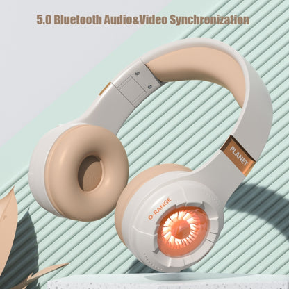 KE25 RGB Light Wireless Stereo Music Bluetooth Headset(Orange) - Apple Accessories by buy2fix | Online Shopping UK | buy2fix