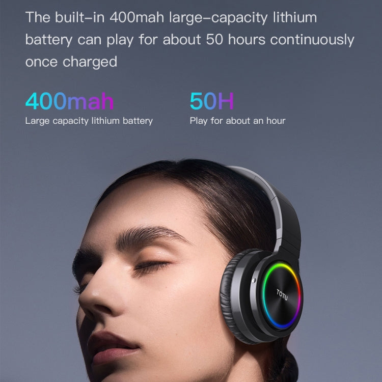 TOTU B12 Over-Ear Wireless Bluetooth Earphone(Black) - Apple Accessories by TOTUDESIGN | Online Shopping UK | buy2fix
