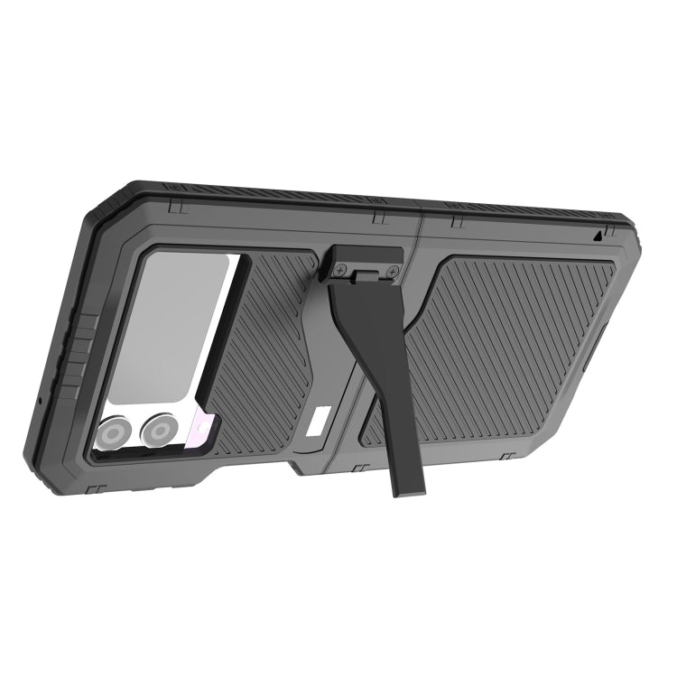 For Samsung Galaxy Z Flip4 RedPepper 360 Full Body Rugged Metal Life Waterproof Phone Case (Black) - Galaxy S23+ 5G Cases by RedPepper | Online Shopping UK | buy2fix