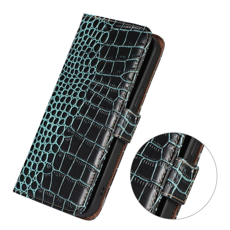 For Samsung Galaxy A24 4G Crocodile Top Layer Cowhide Leather Phone Case(Green) - Galaxy Phone Cases by buy2fix | Online Shopping UK | buy2fix