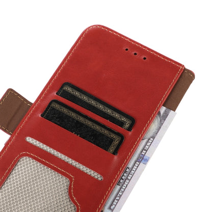 For Samsung Galaxy A24 4G Magnetic Crazy Horse Texture Genuine Leather RFID Phone Case(Red) - Galaxy Phone Cases by buy2fix | Online Shopping UK | buy2fix