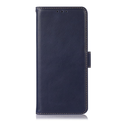 For Samsung Galaxy A24 4G Magnetic Crazy Horse Texture Genuine Leather RFID Phone Case(Blue) - Galaxy Phone Cases by buy2fix | Online Shopping UK | buy2fix