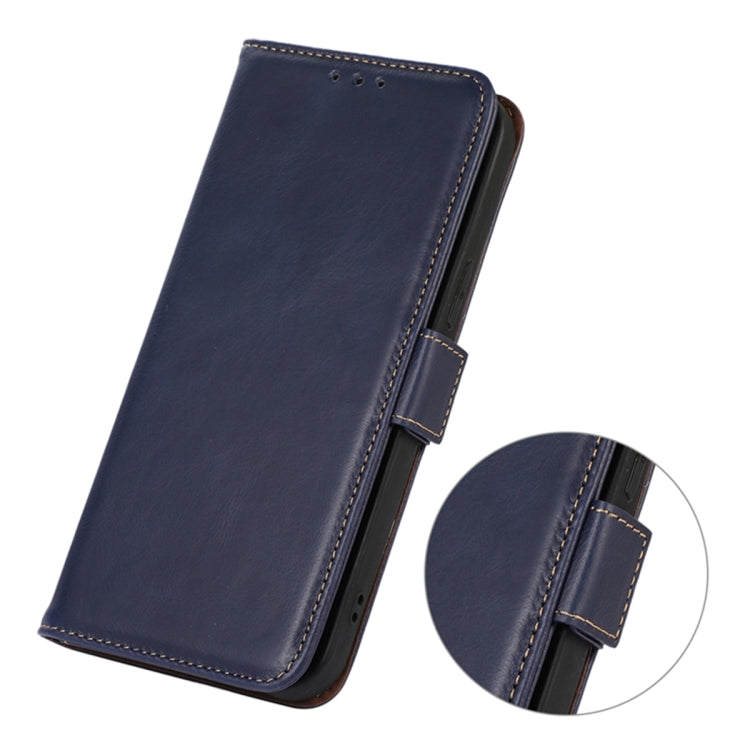 For Samsung Galaxy A24 4G Magnetic Crazy Horse Texture Genuine Leather RFID Phone Case(Blue) - Galaxy Phone Cases by buy2fix | Online Shopping UK | buy2fix